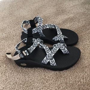 Black and White Chacos Sandals